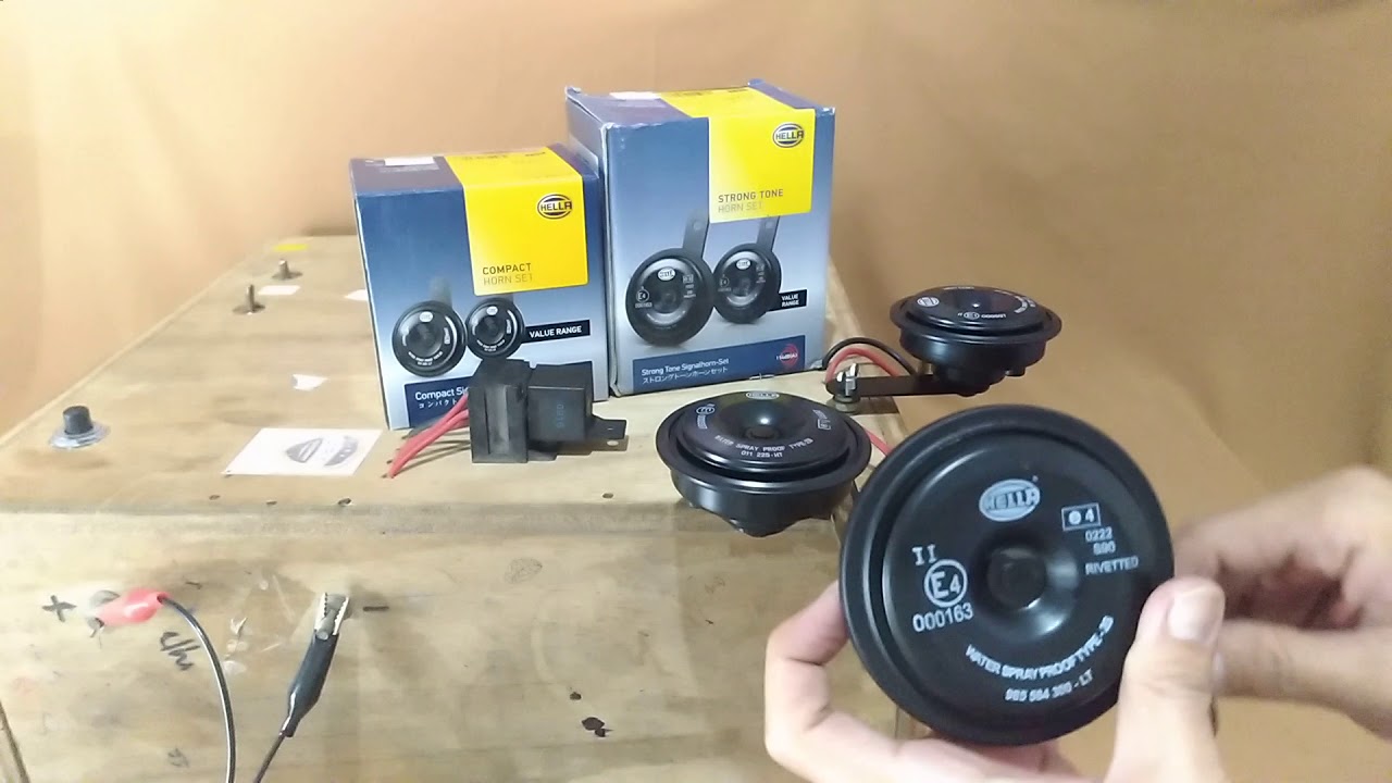 Test suara klakson dobel disk STRONGTONE VS COMPACT HELLA