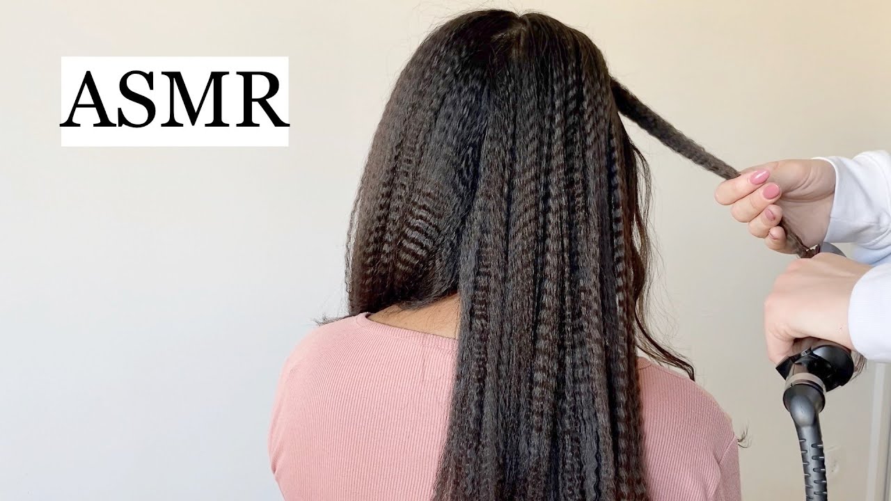 ASMR SATISFYING HAIR TRANSFORMATION 🤍 Hair Styling/Crimping, Hair Brushing, Hair Play, No Talking