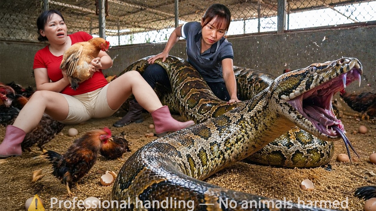 72 HOURS trapped with a GIANT PYTHON and SNAKE–A Giant Python creeps up on the FARM