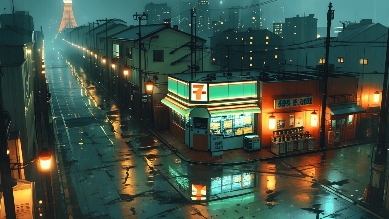 90s Midnight Tokyo Café 🌙 Lofi for Concentration, Work & Study