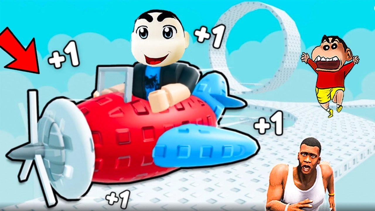 SHINCHAN In Roblox but EVERY SECOND +1 Speed Plane Escape with FRANKLIN & CHOP | DREAM SQUAD