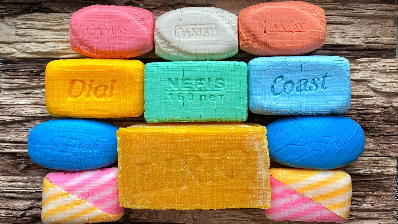 Asmr soap cutting colored cubes. Crunchy sound. Satisfying video ASMR.
