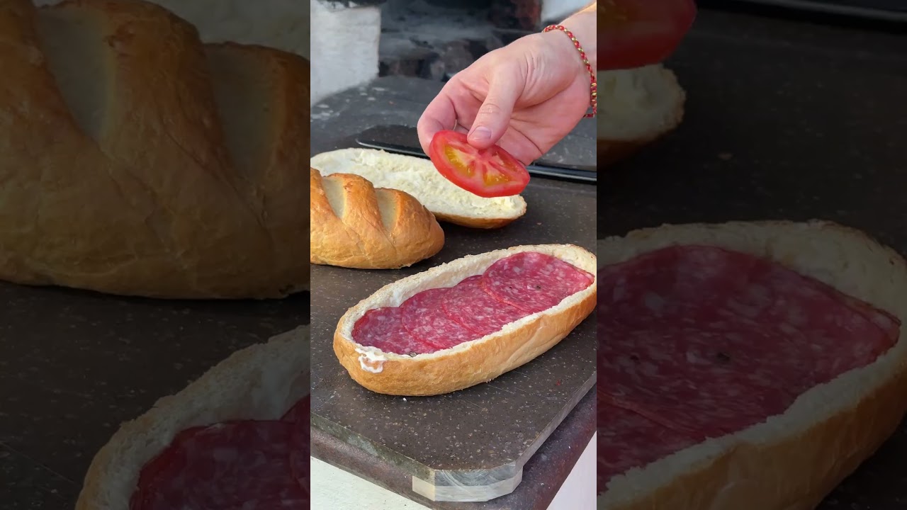 ОГРОМНЫЙ БУТЕРБРОД ДЛЯ ВСЕЙ СЕМЬИ 🔥🥖 #еда #shorts #short #рецепты