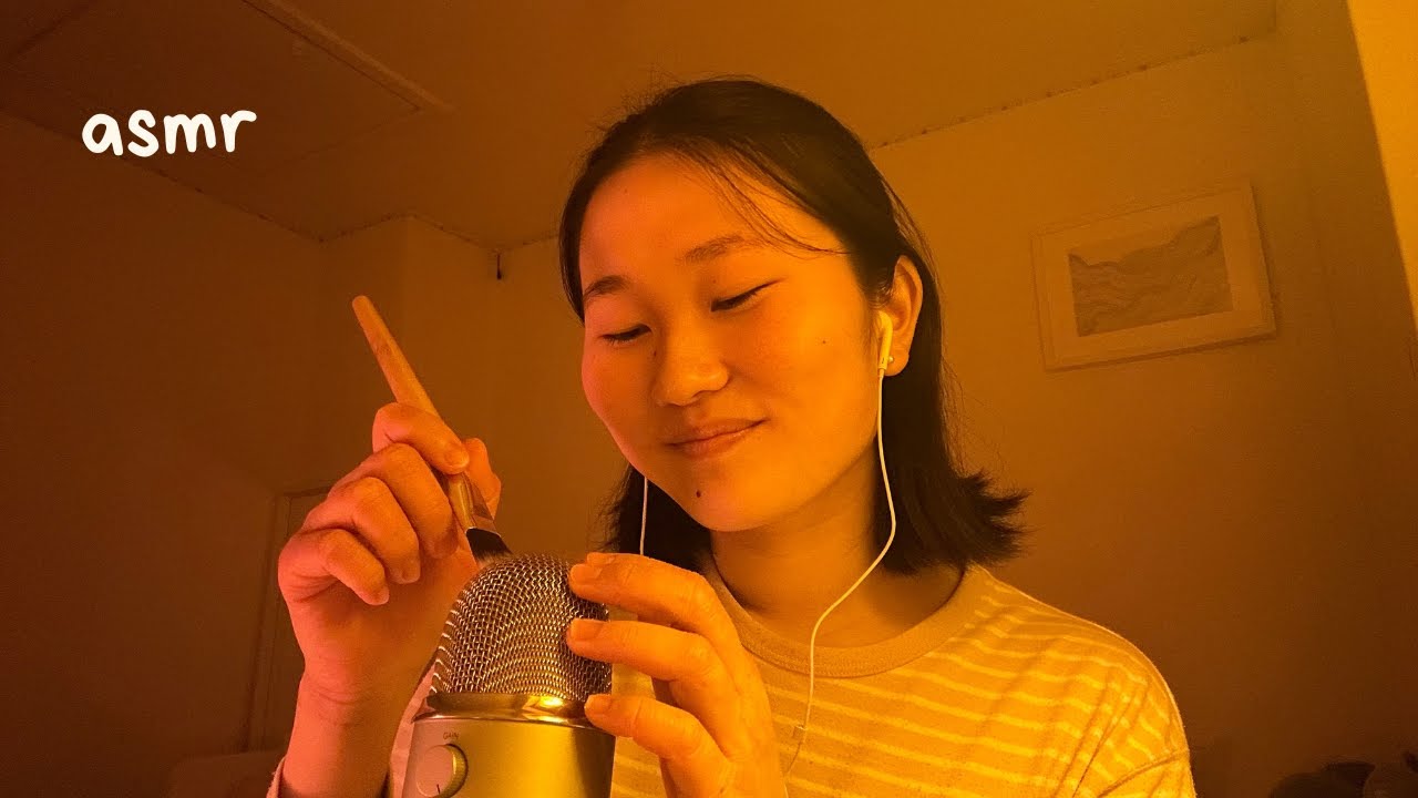 asmr whisper ramble with mic rubbing and brushing