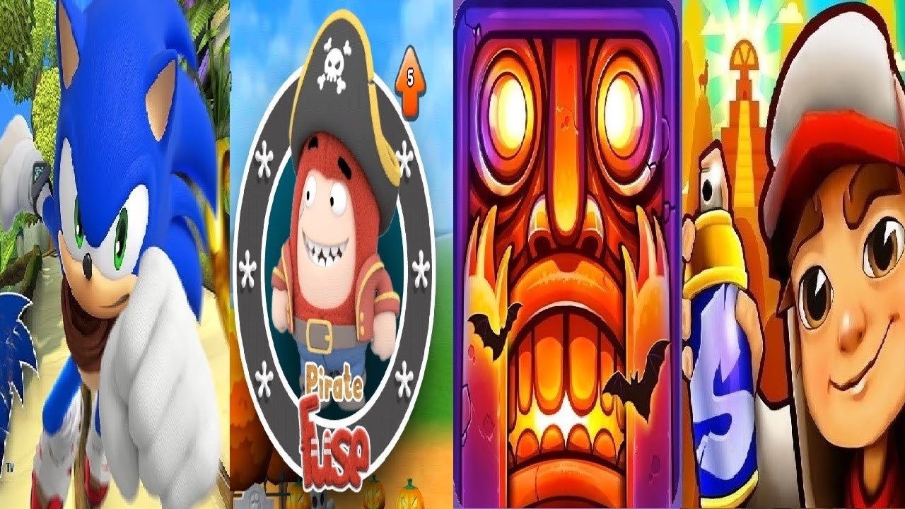 Oddbods Turbo Run Halloween 2020 Pirate Fuse VS TEMPLE RUN 2 HALLOWEEN  VS Subway Surfers SONIC DASH