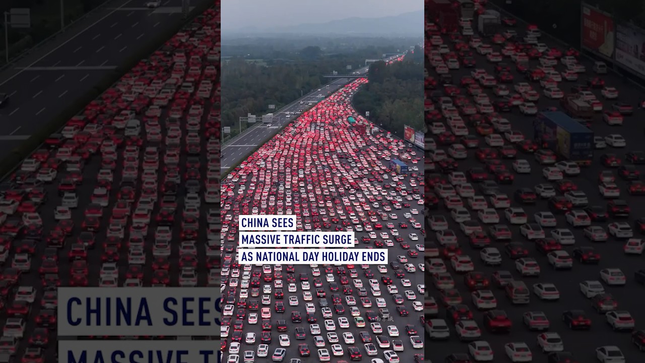 China sees massive traffic surge as National Day Holiday ends