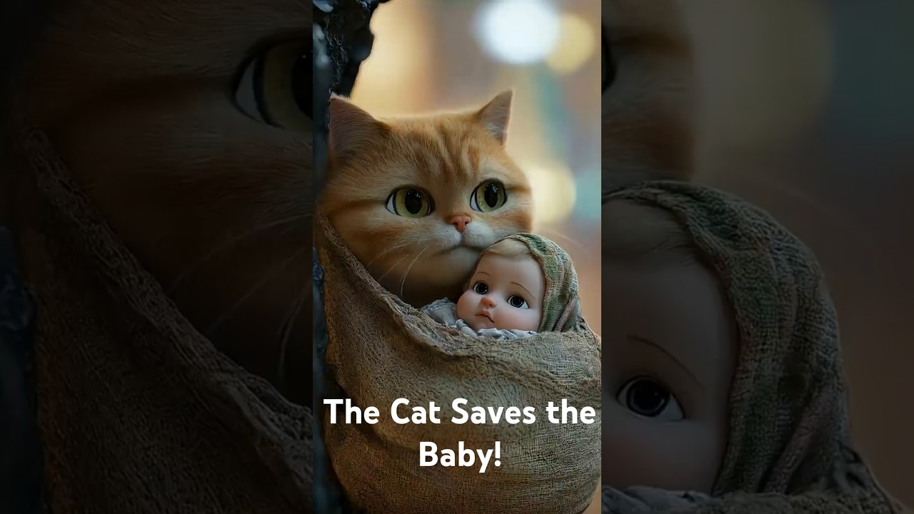 The Cat Saves the Baby!  #animalrescue #kidstory #cuteanimals #animation #heartwarmingstory