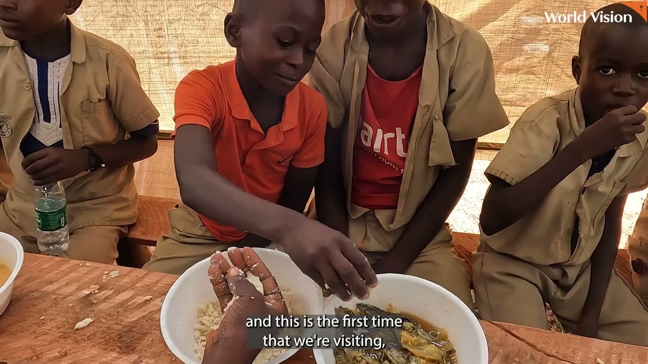 Serving meals to school children