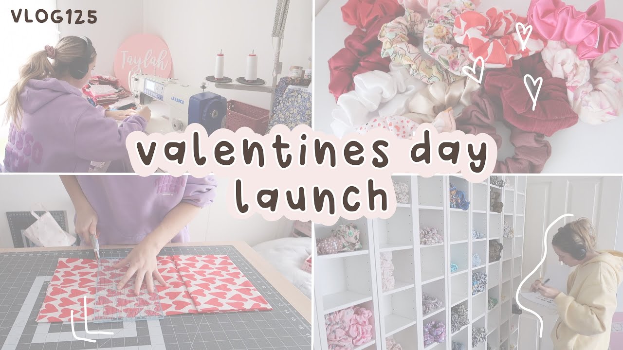 valentine's day product launch - oversized hair bows - Jan 2024 scrunchies studio vlog 125