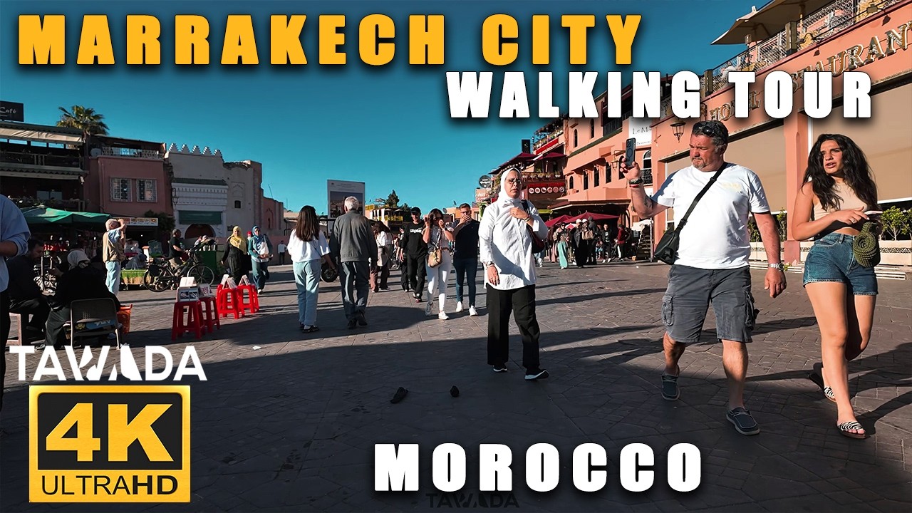 Marrakech city walking journey (4K UHD) Morocco