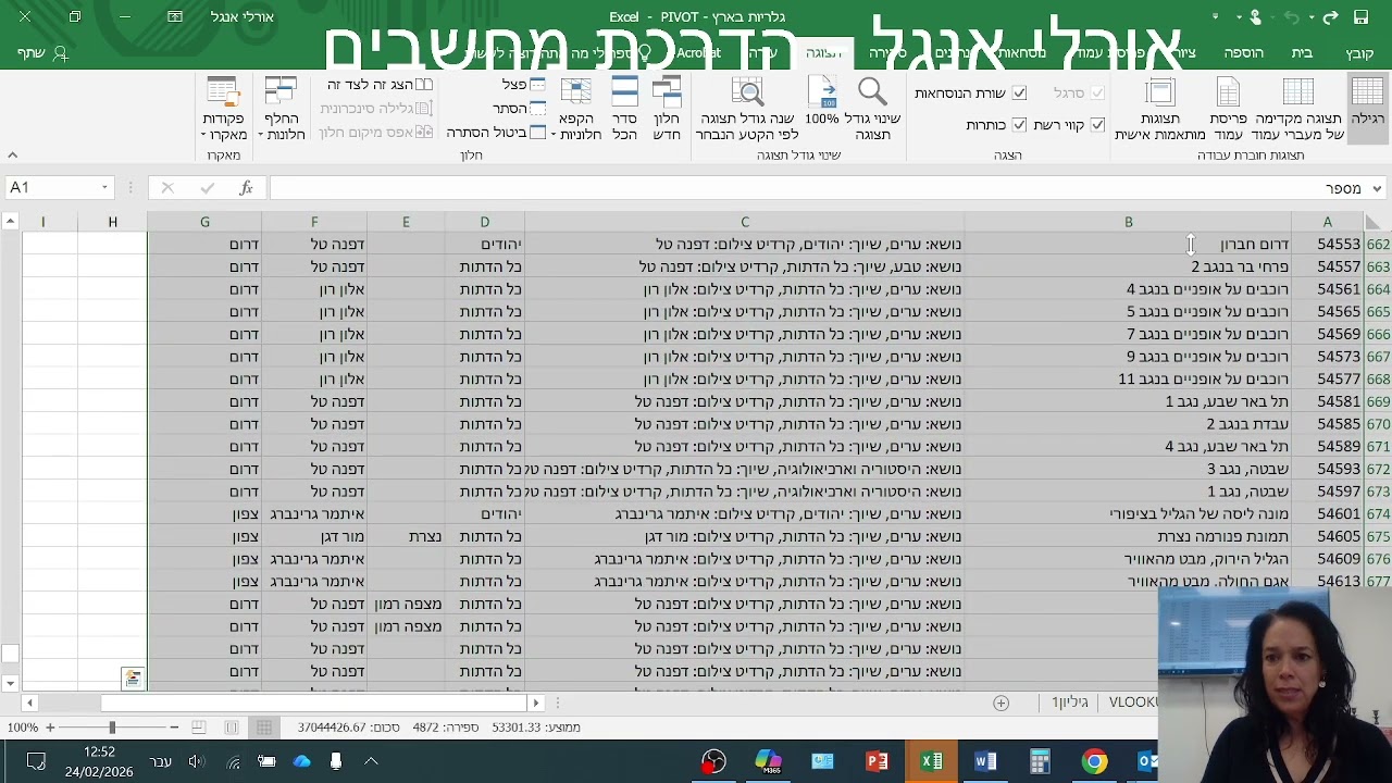 עיריית חדרה, אגף משאבי אנוש סרטון הדרכה באקסל EXCEL הקלטת מאקרו