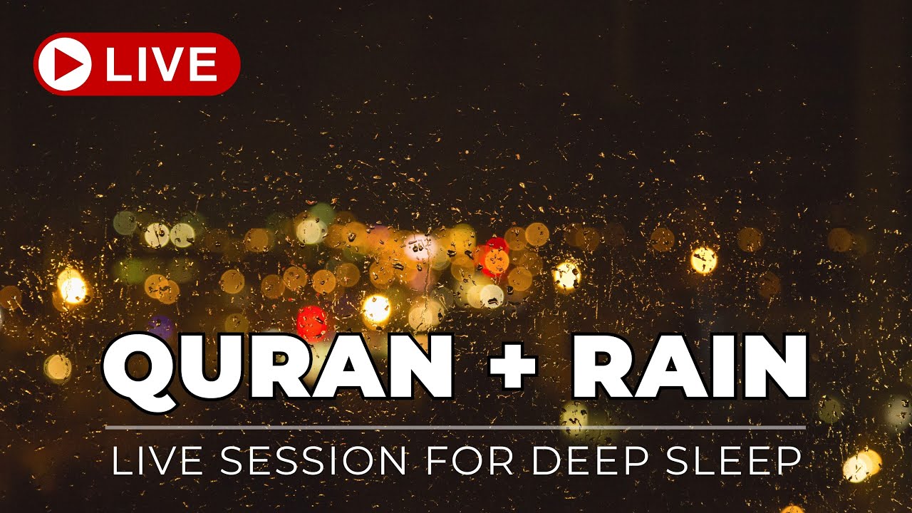 Heavy Rain To Sleep Immediately with Quran - Relax, Rain Sounds for Relaxing Your Mind