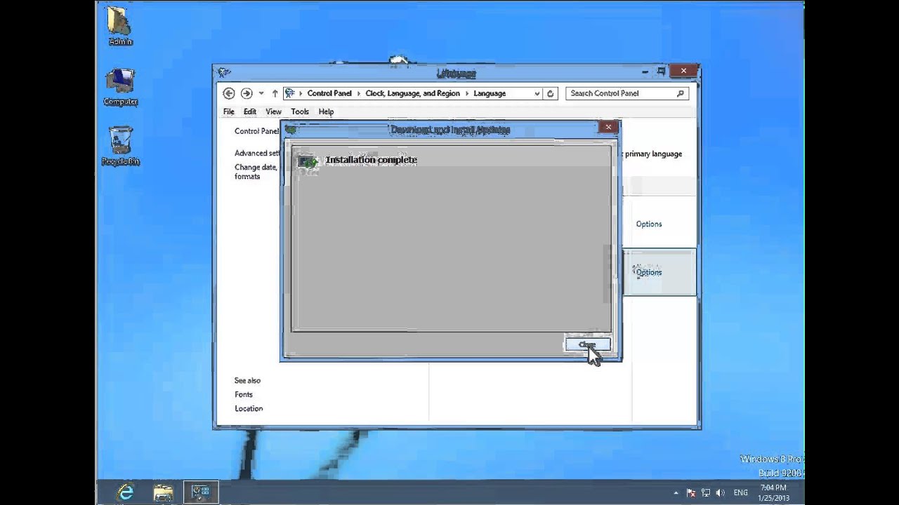 How to change display language in Windows 8.