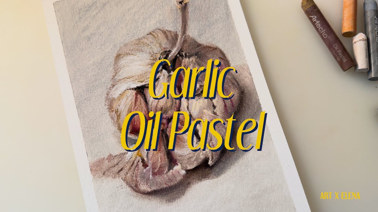 Garlic Oil Pastel | How to draw a Garlic with Oil pastels | Oil Pastel Tutorial