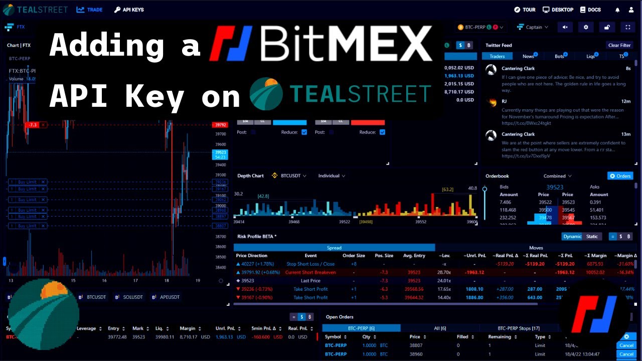 Quick Tutorial - Creating & Connecting a BitMEX API Key to the Tealstreet.io Trading Terminal