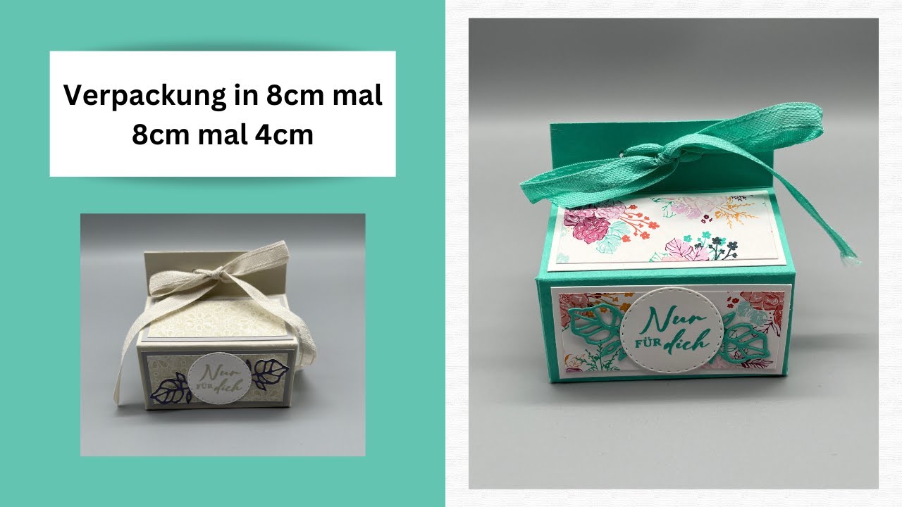 Verpackung in 8cm mal 8cm mal 4cm  Mit den Produkten von Stampin`UP!
