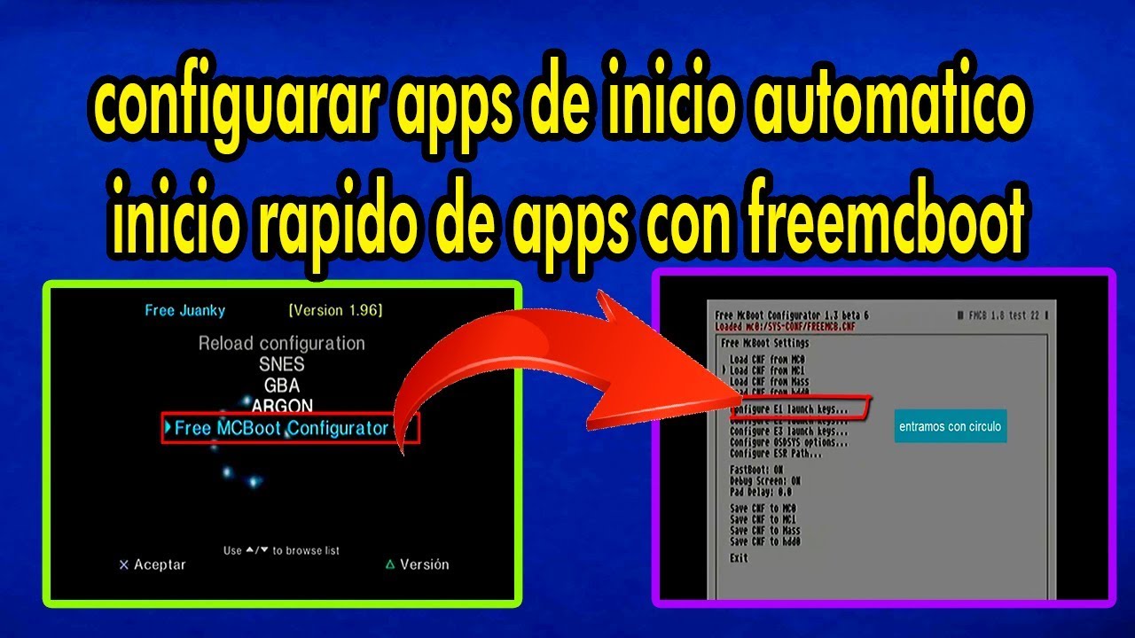 inicio automatico de aplicaciones con freemcboot | configurar aplicaciones de inicio rápido ps2