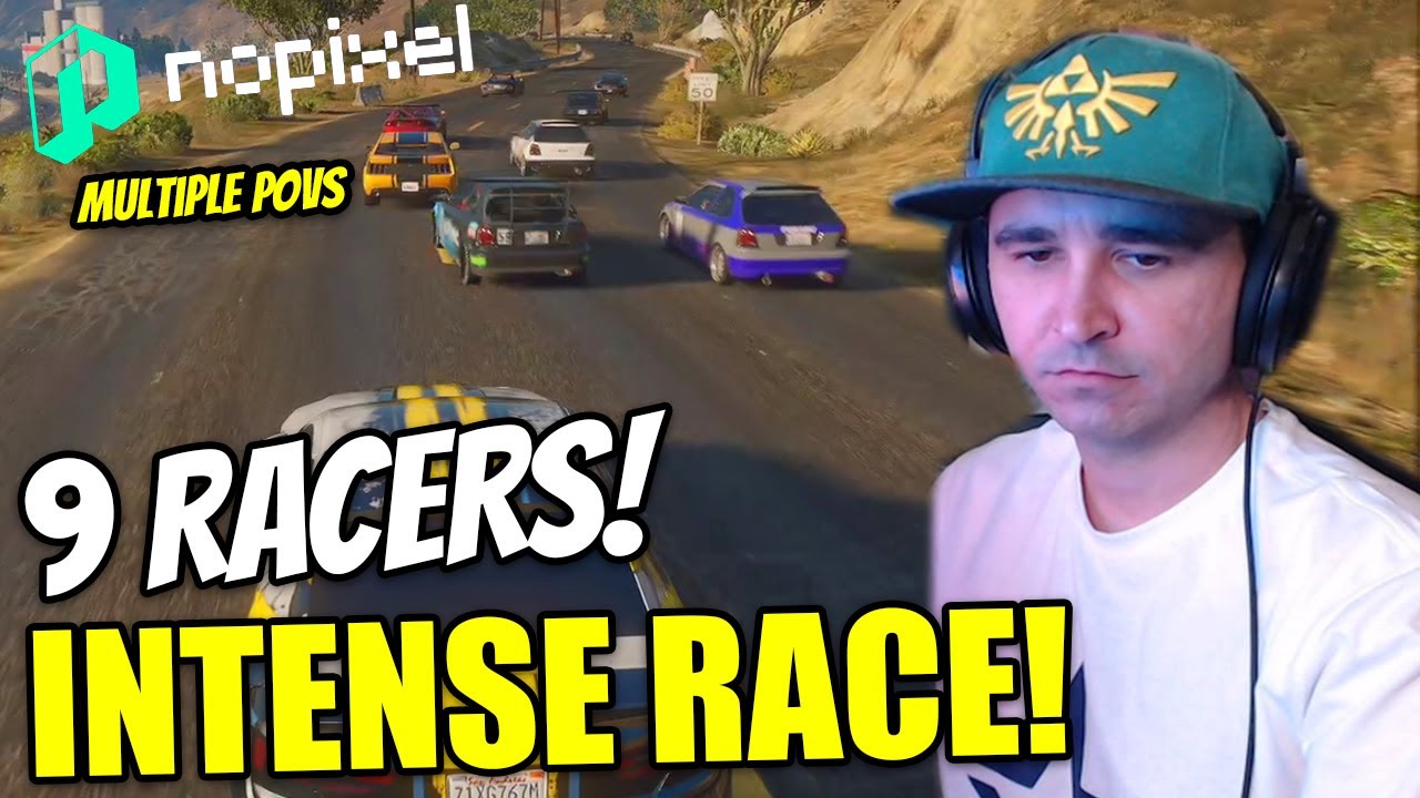 Summit1g INTENSE RACE WITH 9 RACERS! feat. GTAWiseGuy & KylieBitkin (Multiple POVS) (NoPixel Racing)
