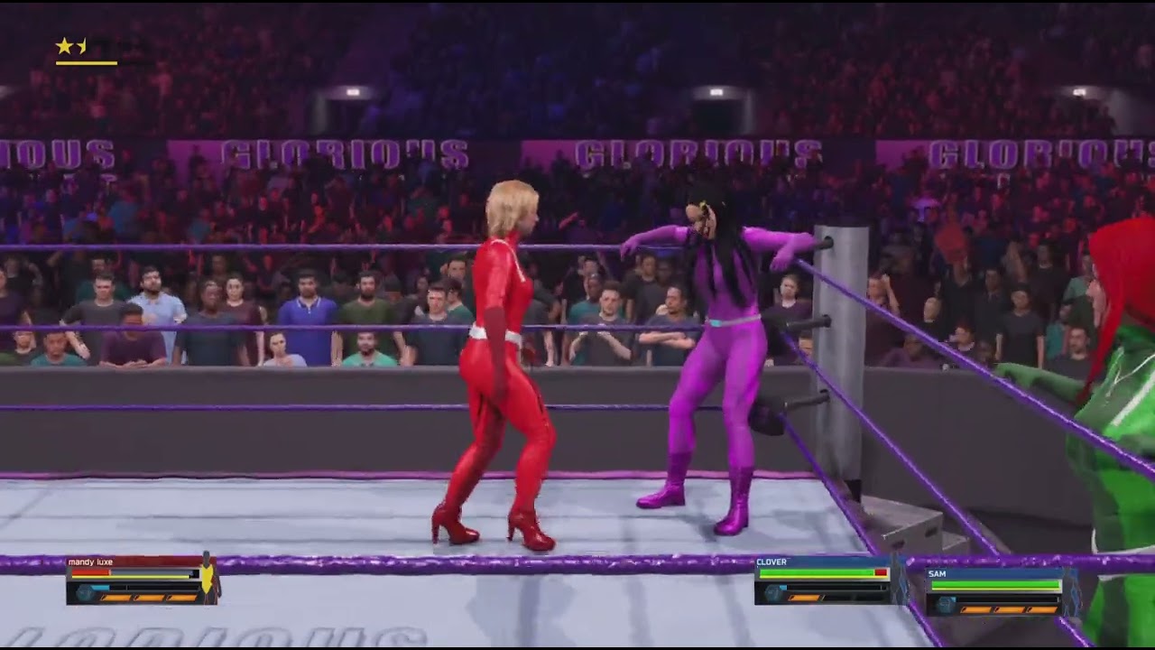 WWE 2K25: Mandy Vs Clover And Sam (Totally Spies Low blow match)