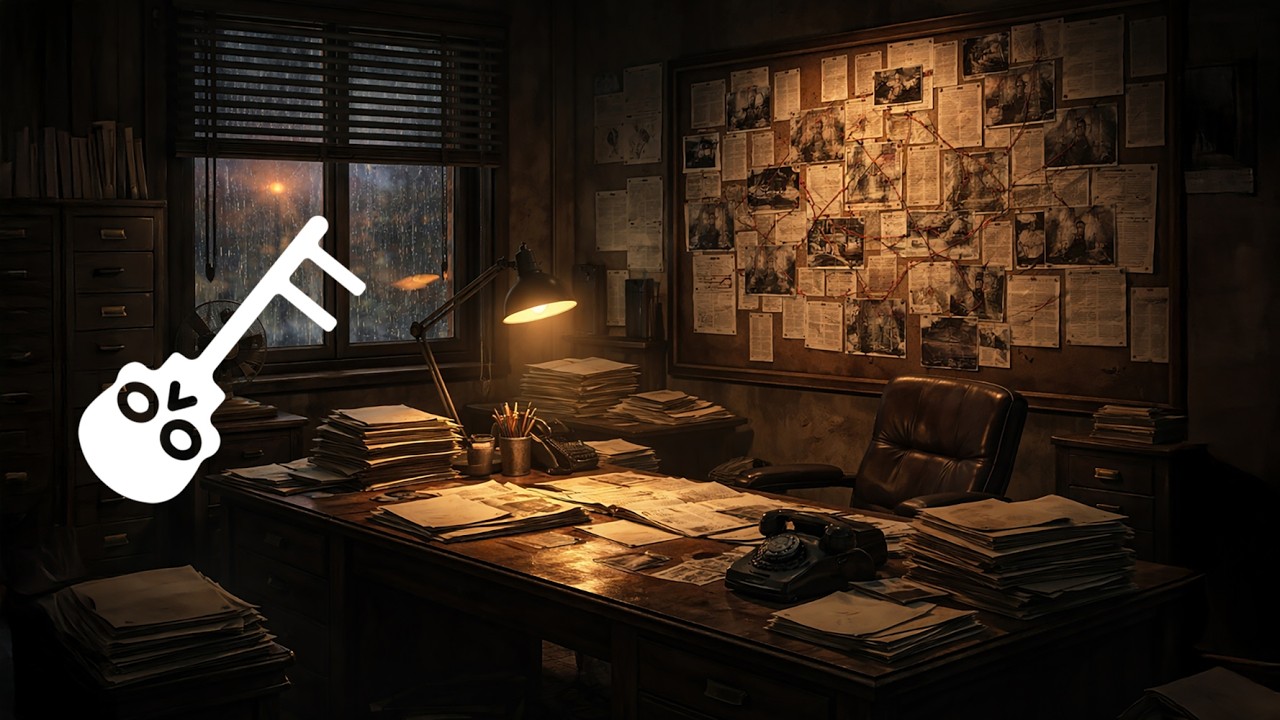 Noir Detective Soundtrack 7 Hours 🌒 Private Investigator Office Ambience