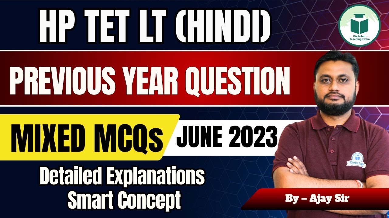 HP TET Arts Hindi | June 2023 PYQs Discussion | Most Important Questions | Civilstap