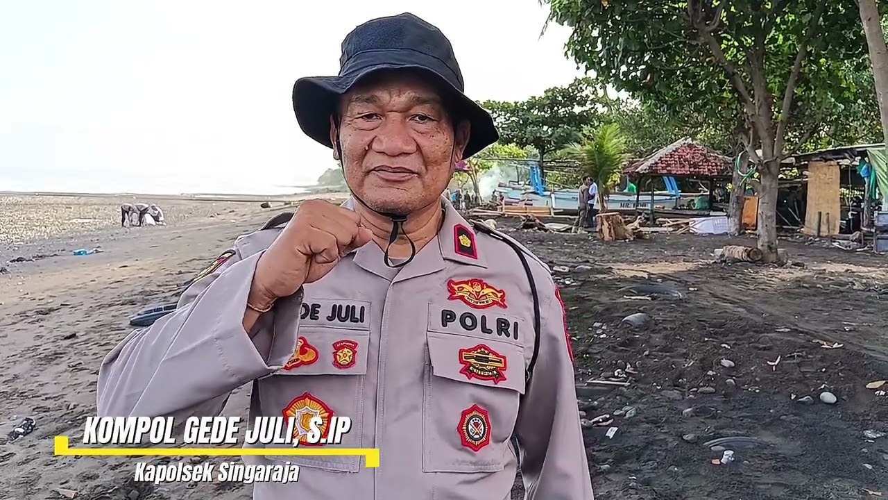 Dukung Program Asri Menuju Indonesia Emas 2045 Polsek Singaraja Bersinergi Bersihkan Pesisir Pantai