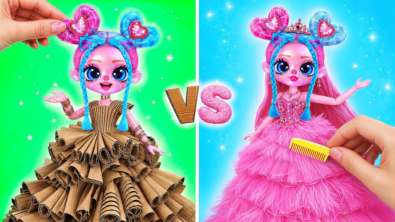 DIY Prom Dress Glow Up Challenge! | 18 Fashion Lali Crafts for K-Pop Doll