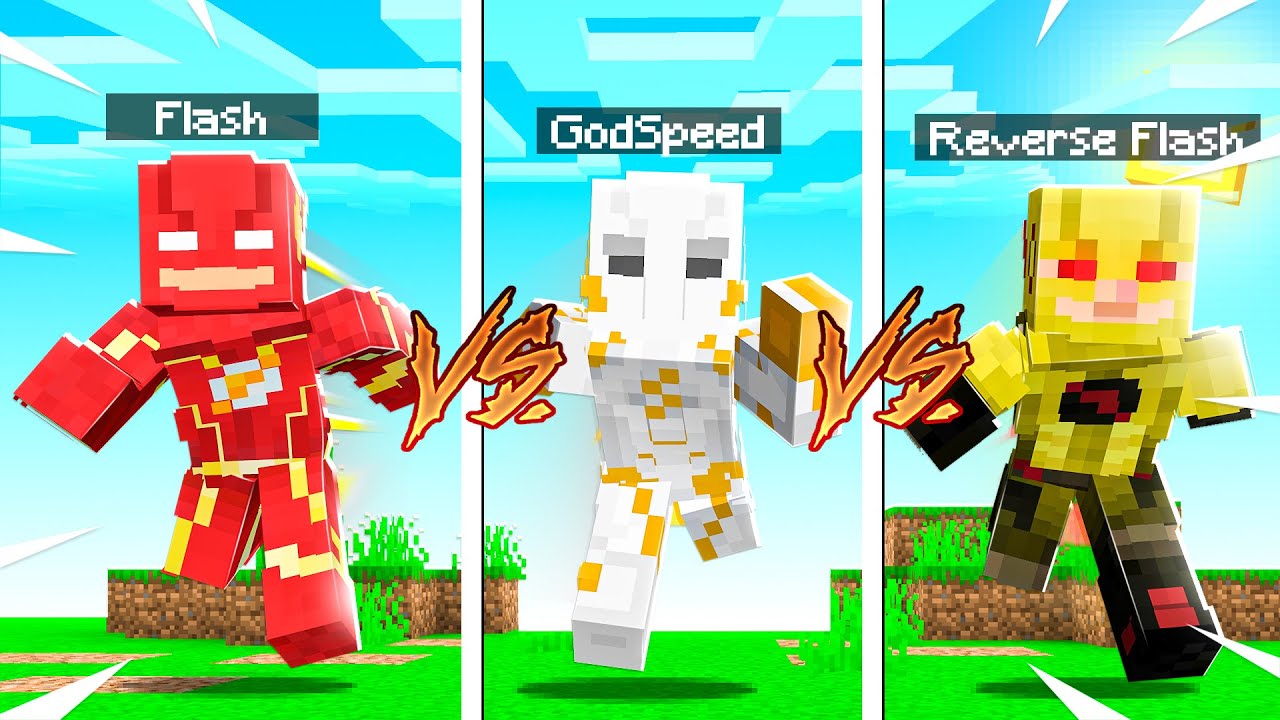 THE FLASH Vs. GODSPEED Vs. REVERSE FLASH In MINECRAFT!