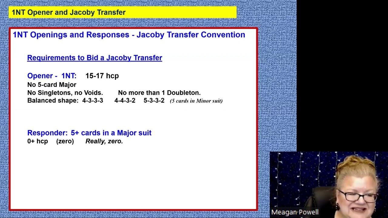 1NT Openers and Jacoby Transfer Basics