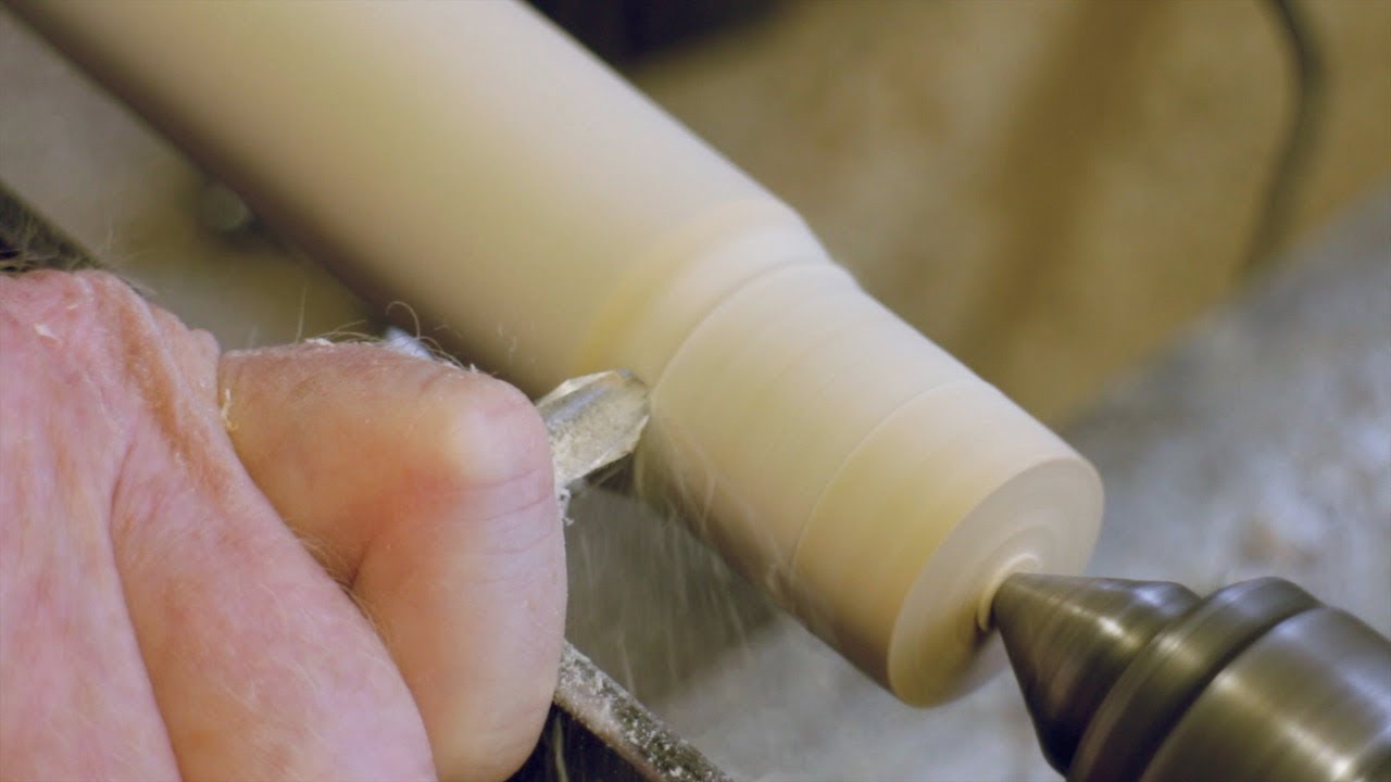 Woodturning chairmaking tutorial of the procedure for attaching legs to a stool or chair.