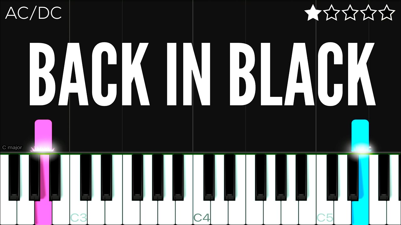 AC/DC - Back In Black | EASY Piano Tutorial