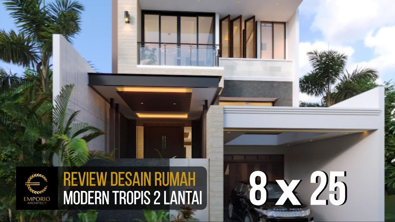 DESAIN RUMAH MODERN BAPAK RM DENGAN LEBAR 8M DAN PANJANG 25M DILENGKAPI INTERIOR YANG BERKELAS