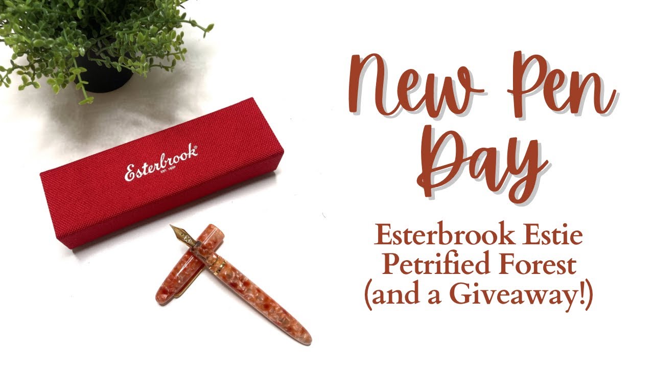 NEW PEN DAY & FOUNTAIN PEN INK GIVEAWAY // Esterbrook Estie Petrified Forest - Unboxing & Review