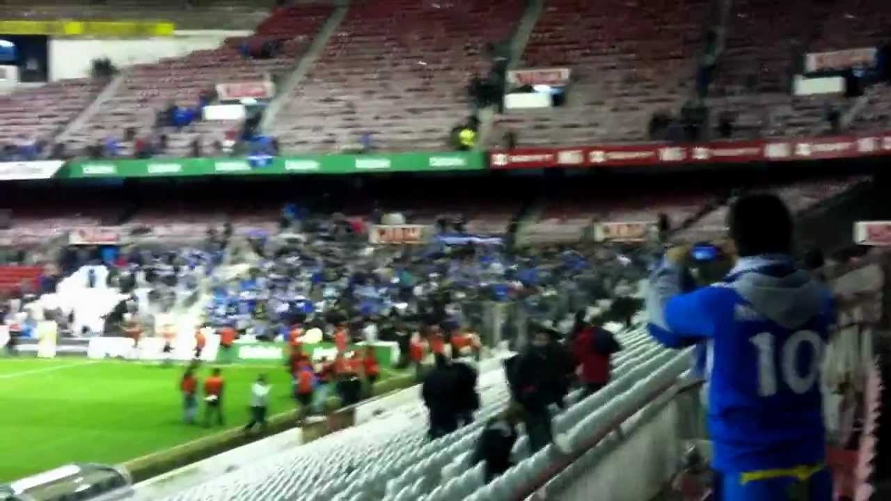 Athletic - Real Oviedo | Oviedistas animando al final del partido