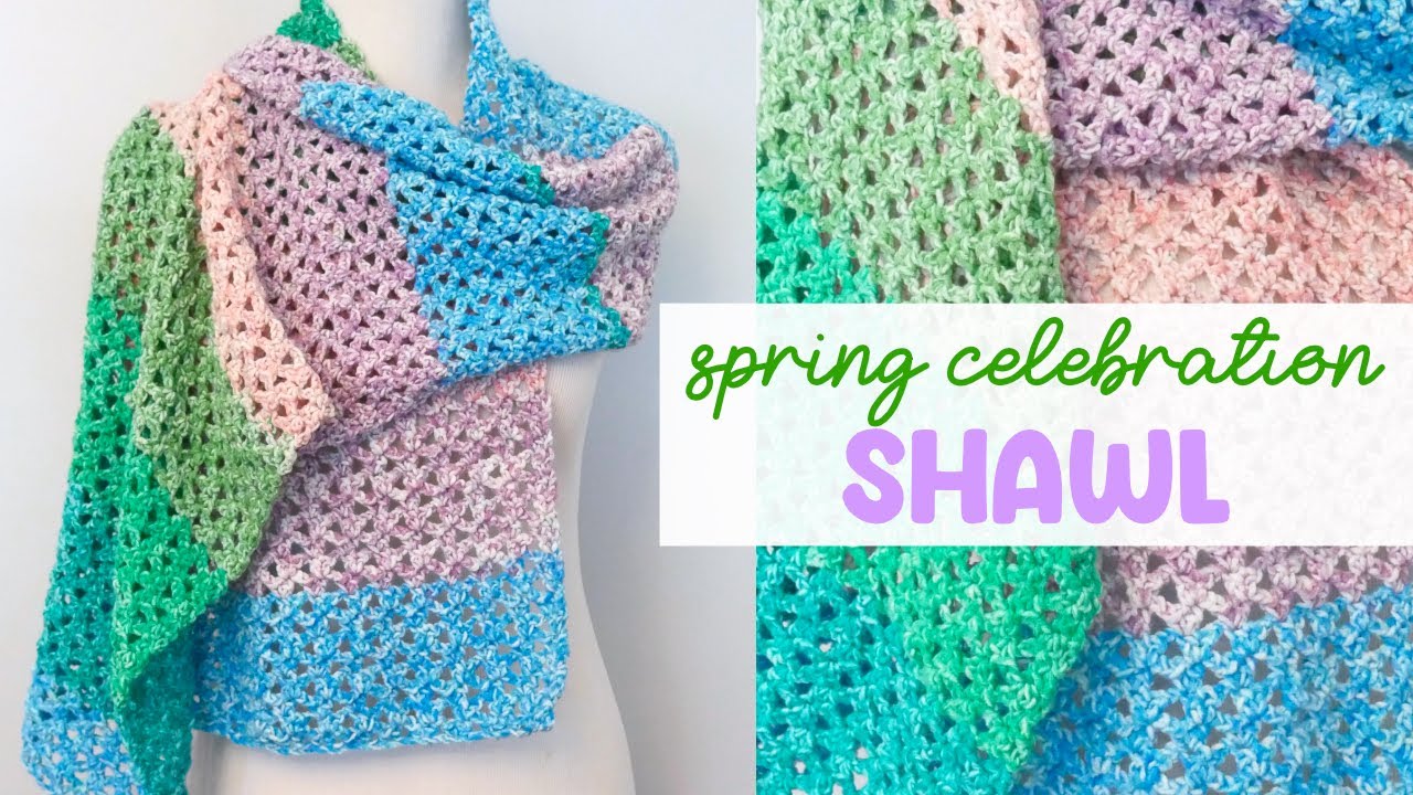 Spring Celebration Crochet Shawl (EASY One Row Repeat!)
