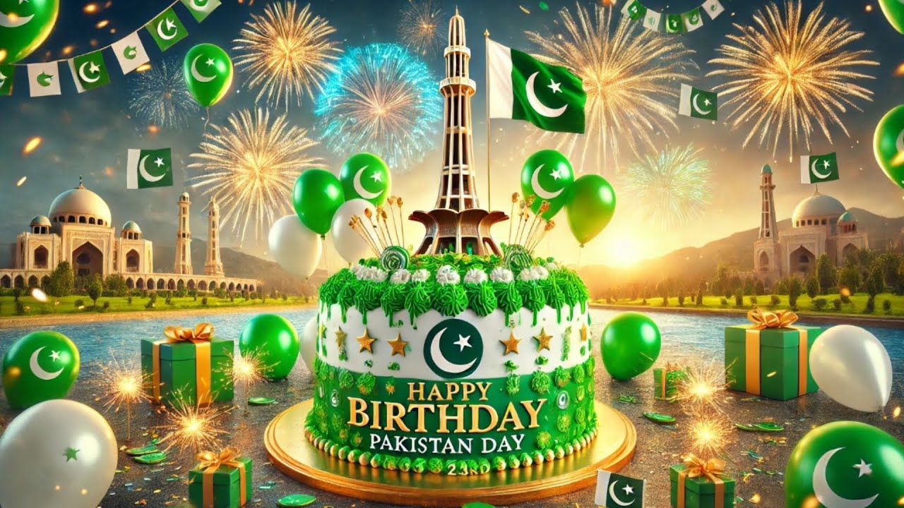 Happy Birthday Pakistan | 23rd March Celebration with Fireworks & 3D Effects
