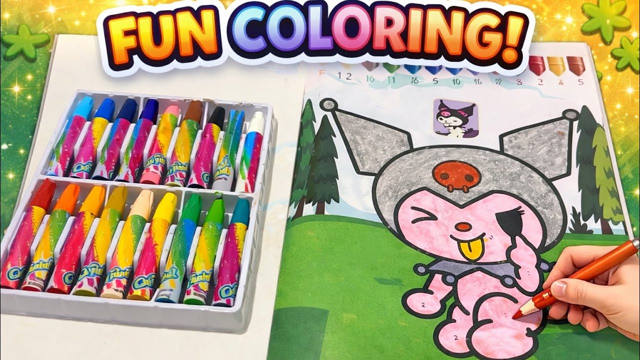 Coloring a cute cartoon character relaxing & satisfying kids coloring book