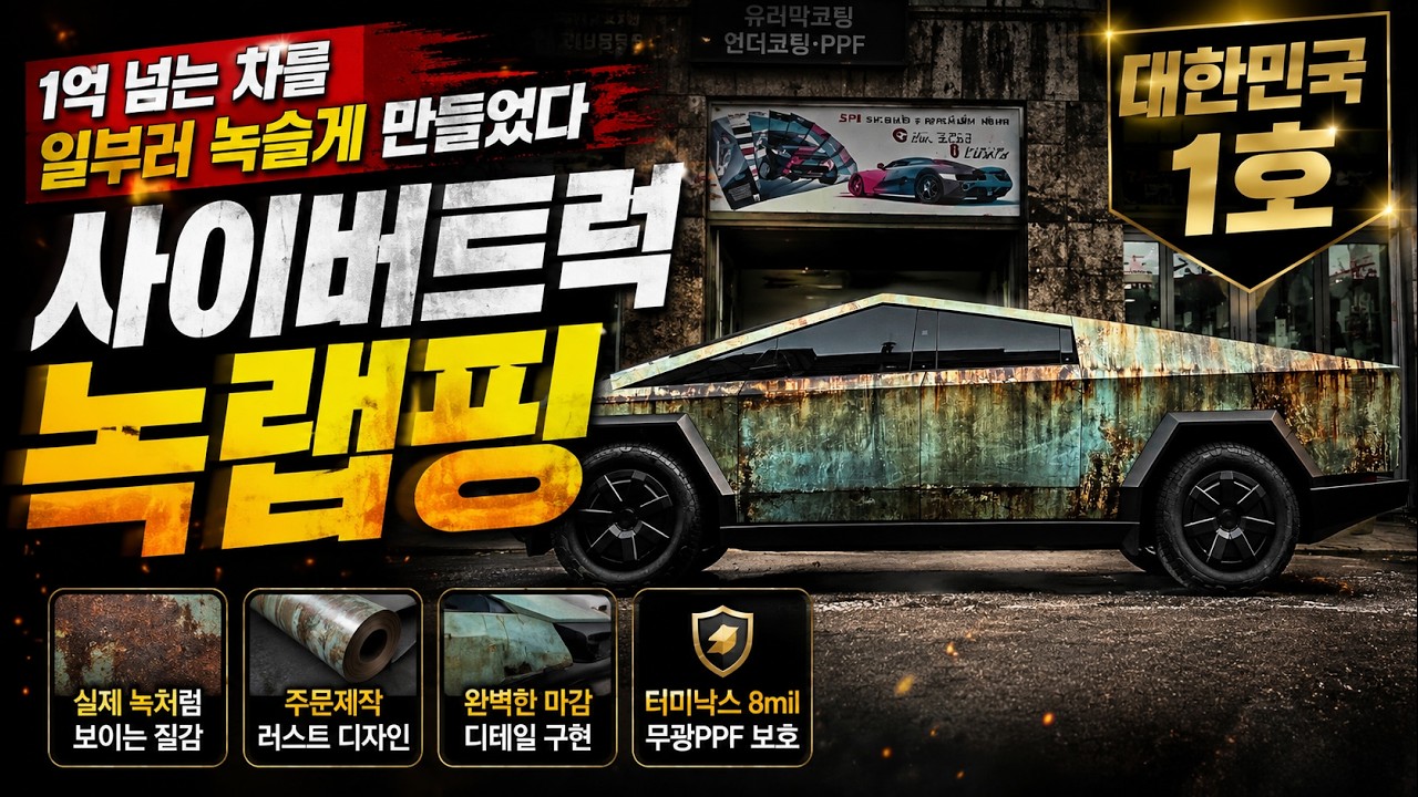 사이버트럭 녹랩핑 대한민국 1호차