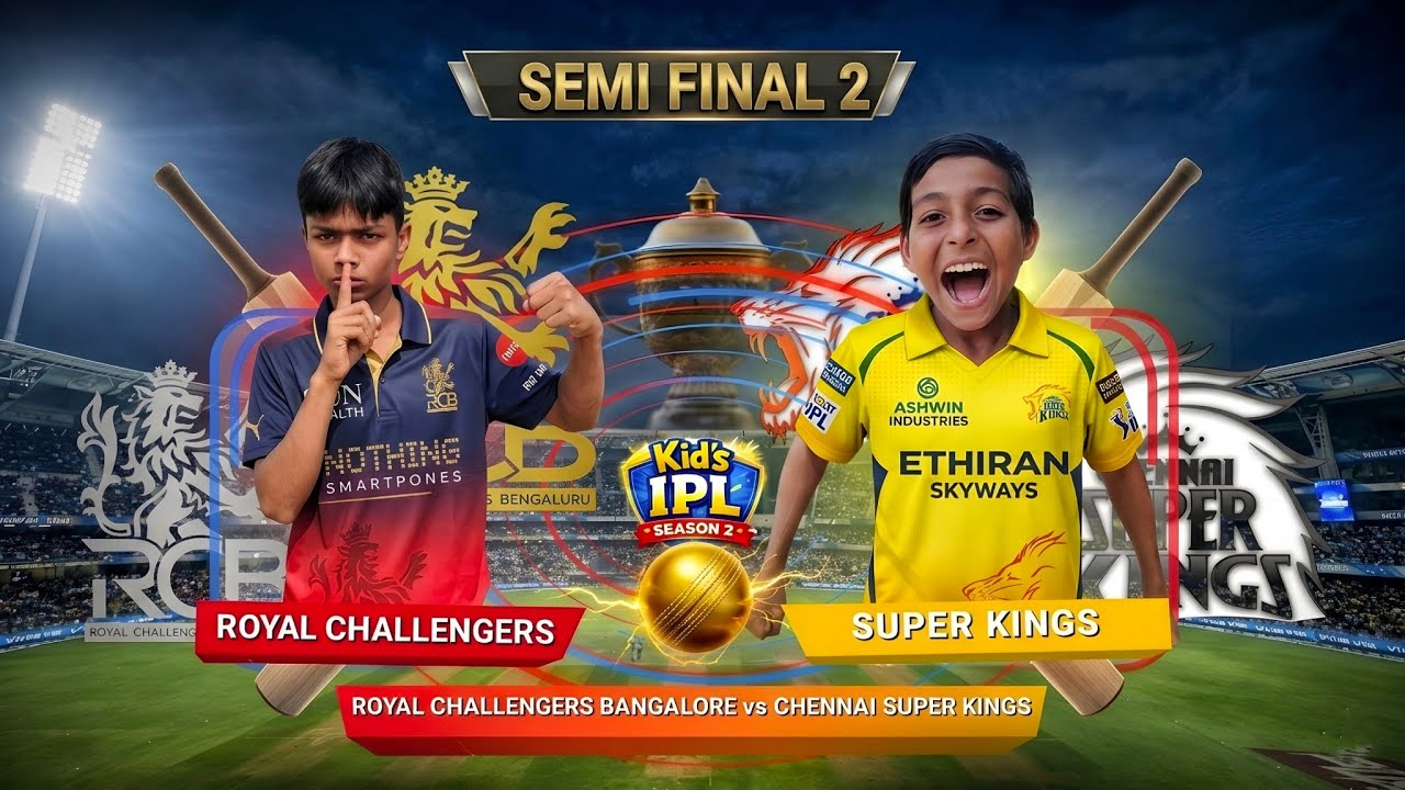 RCB ♥️ vs CSK 💛 Bawaal Match 😱🔥 Kids IPL SemiFinal 2 #ipl 