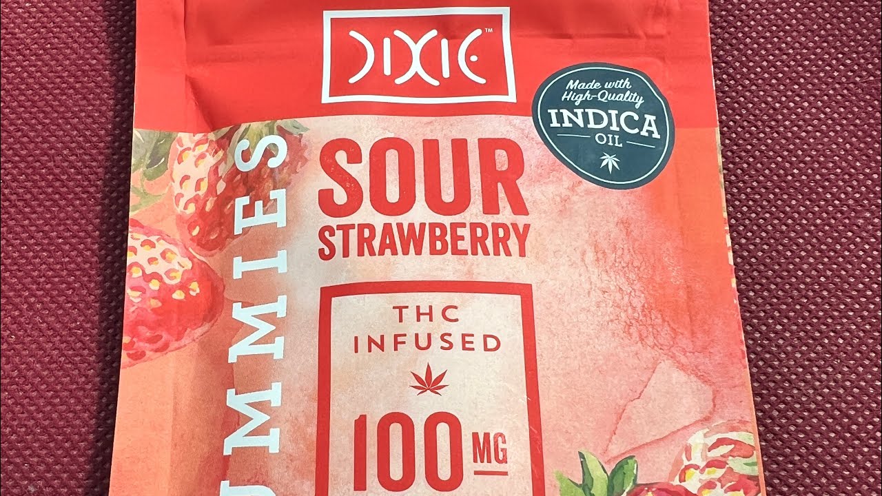 DIXIE: indica sour strawberry gummies..