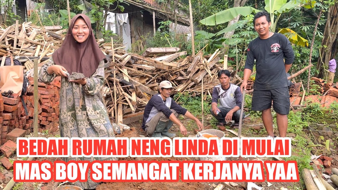 MASYA ALLAH !! PELETAKAN BATU PERTAMA BEDAH RUMAH NENG LINDA GADIS PENGHAPAL AL QUR’AN DI MULAI