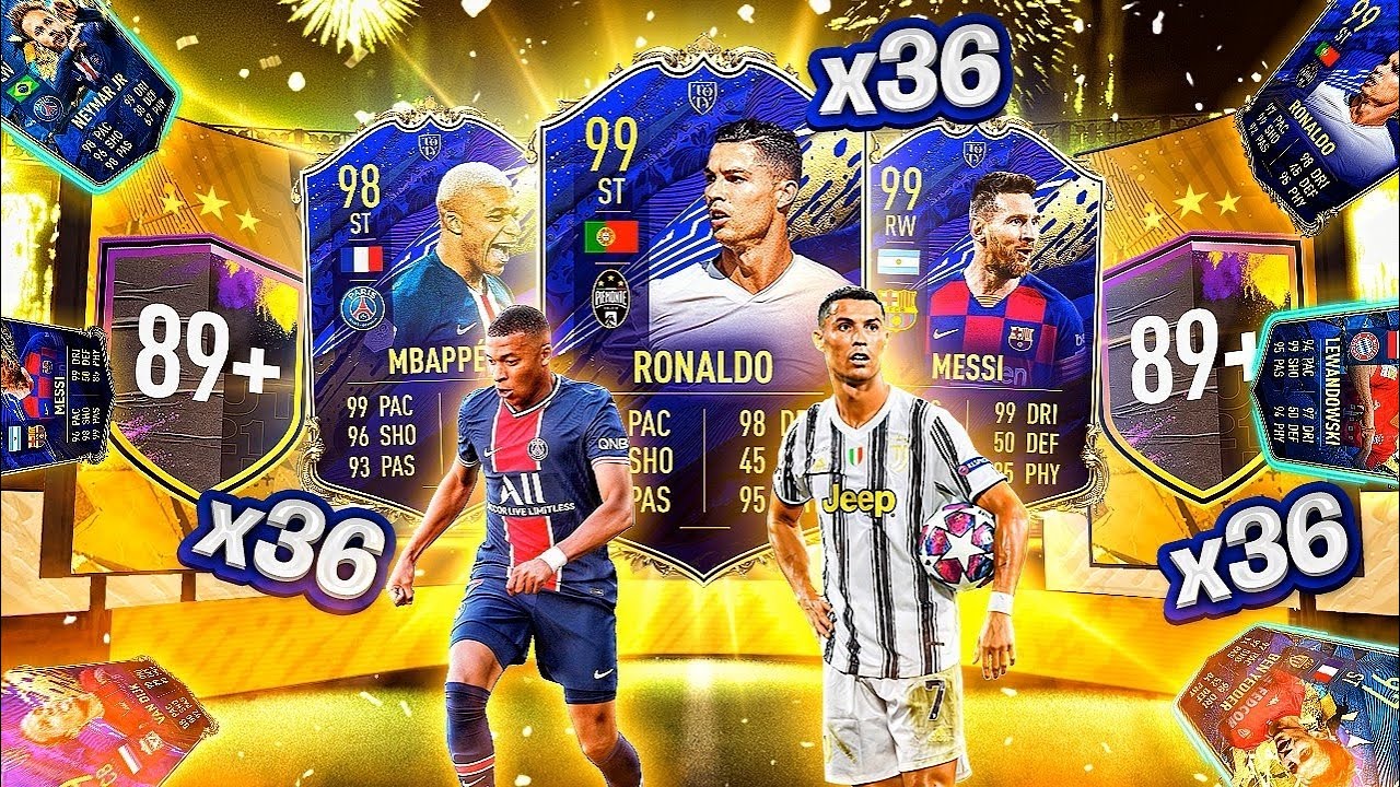 What do you get from 36 Guaranteed 89+ Double Upgrade Packs?
