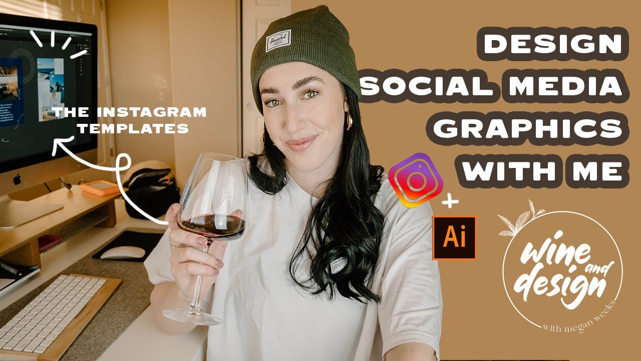 WATCH ME DESIGN SOCIAL MEDIA GRAPHICS FOR A CLIENT | Wine and Design Ep 48
