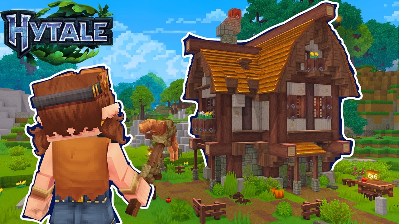 I built the PERFECT STARTER HOUSE in Hytale! 🏕️