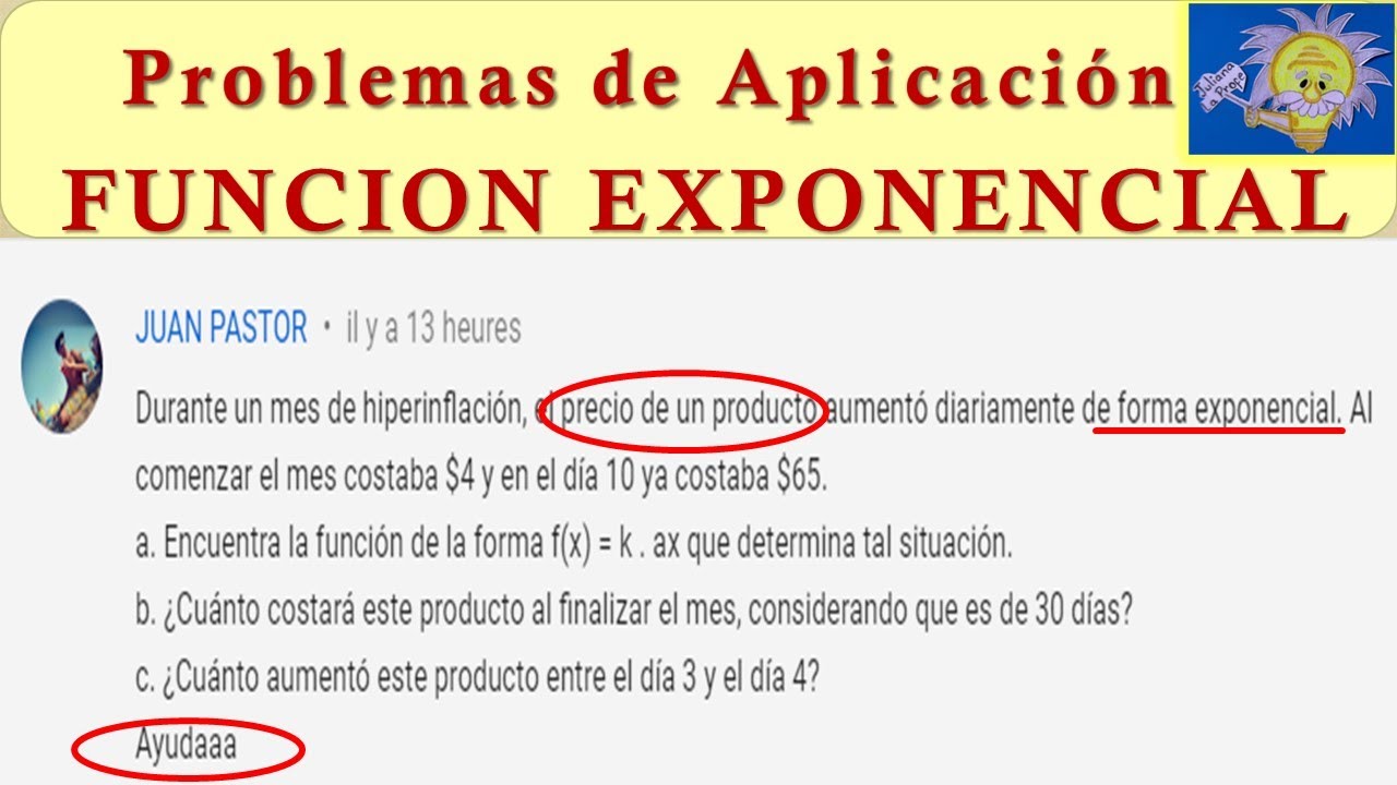 Problemas de FUNCIÓN EXPONENCIAL (Precio de un Producto) | Juliana la Profe
