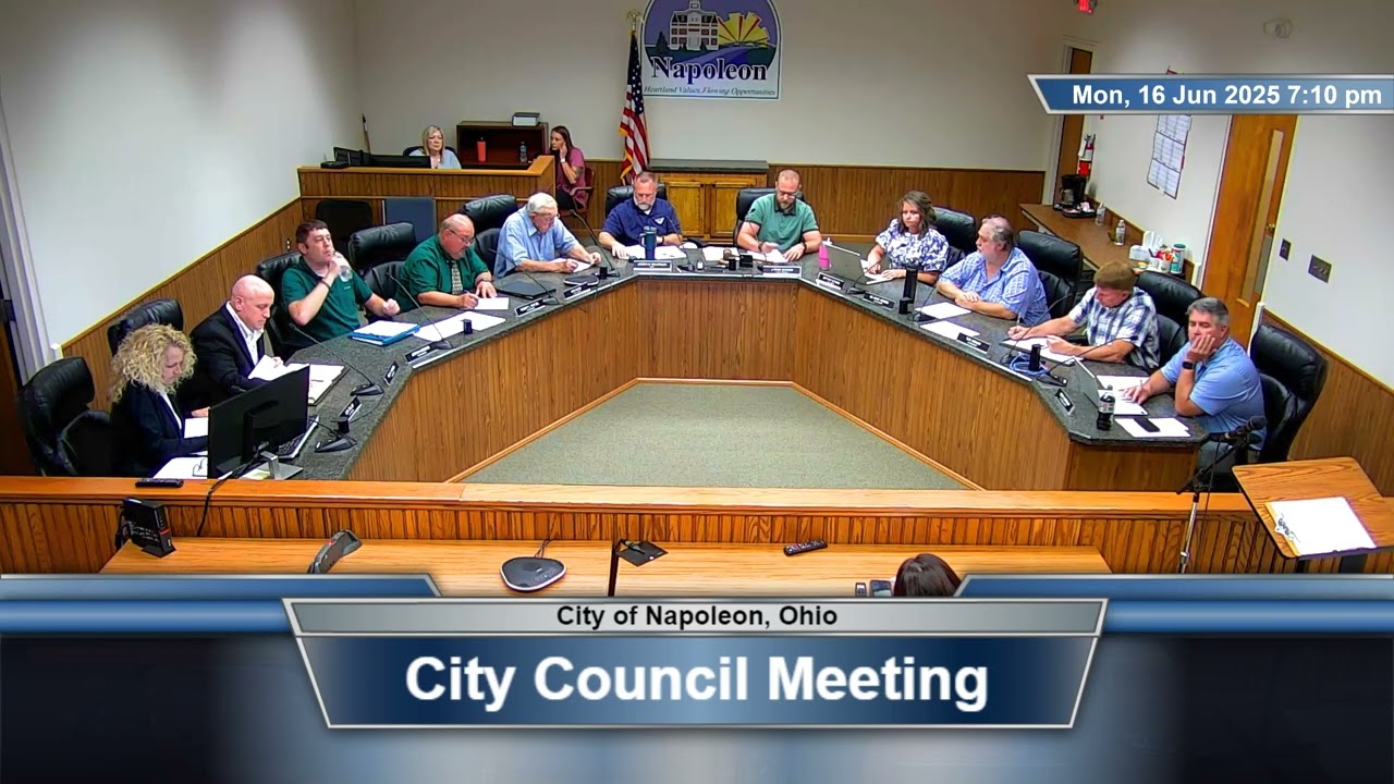 City Council Meeting June 16, 2025 | Napoleon, Ohio