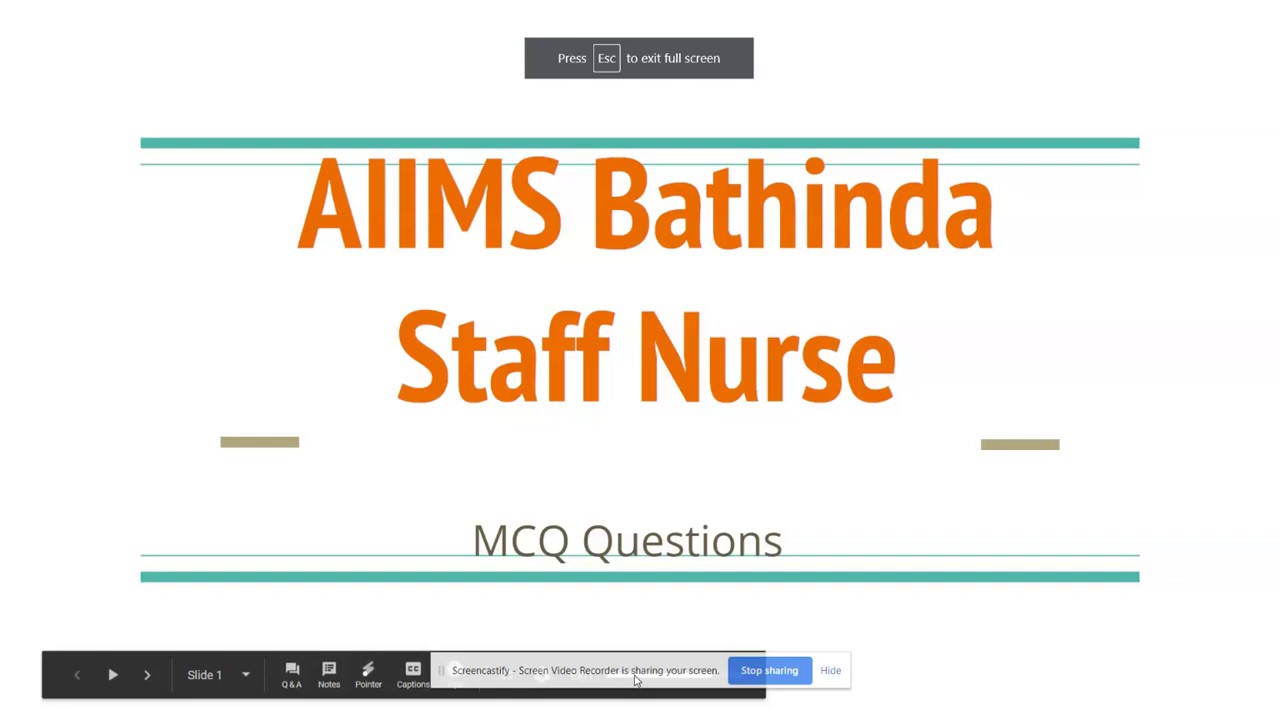 AIIMS Bathinda Staff Nurse Exam Questions