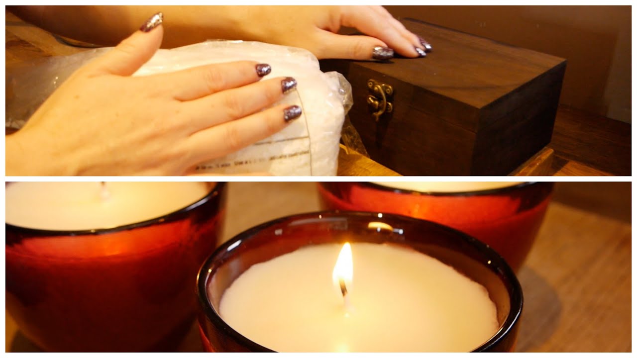 ASMR | Soy Candle Making | Essential Oils, Wax Flakes, Drips & Crinkles