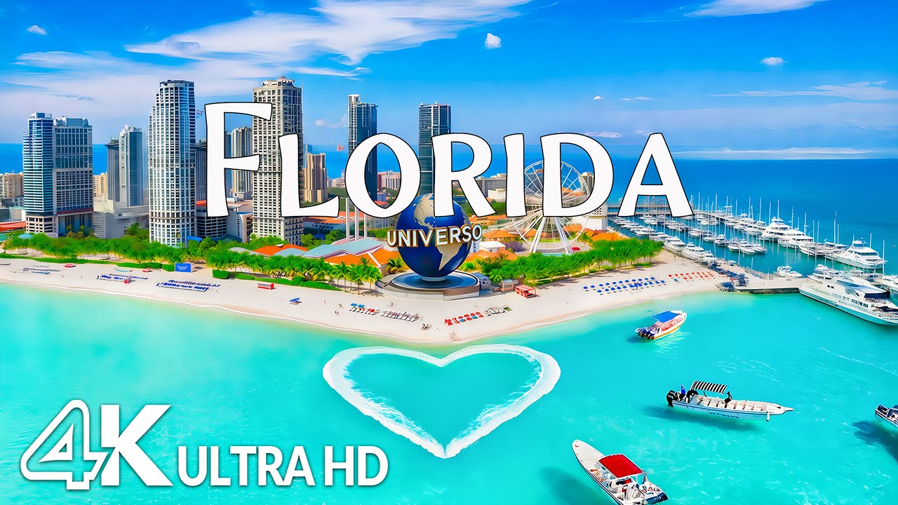 Wonder of Florida 4K – Miami Beach, Crystal Blue Sea & Atlantic Paradise | Relaxing Music