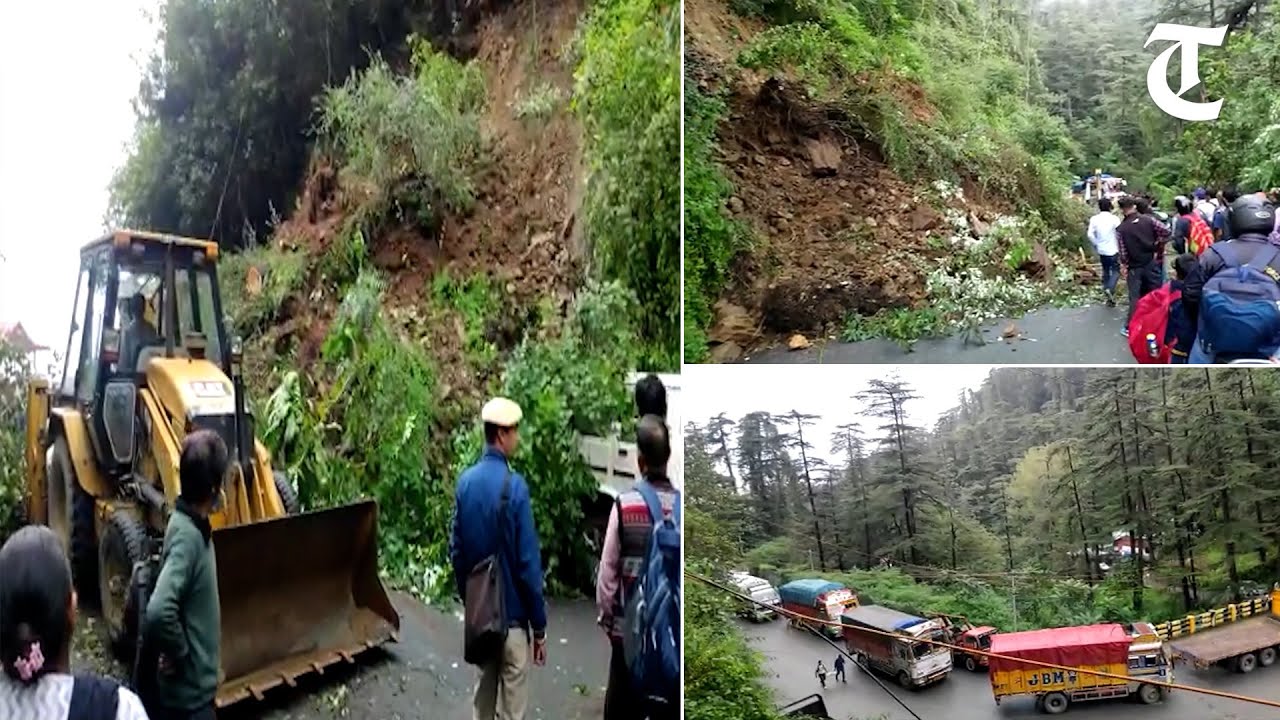 Traffic affected because of a landslide at Tutikandi bypass in Shimla